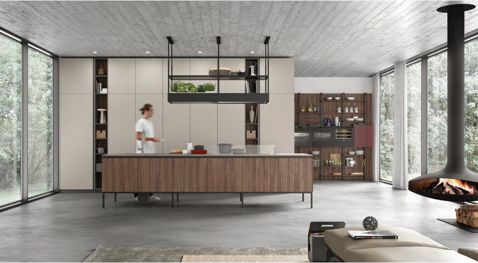 Cucina FAinteriors — cucina con isola in noce