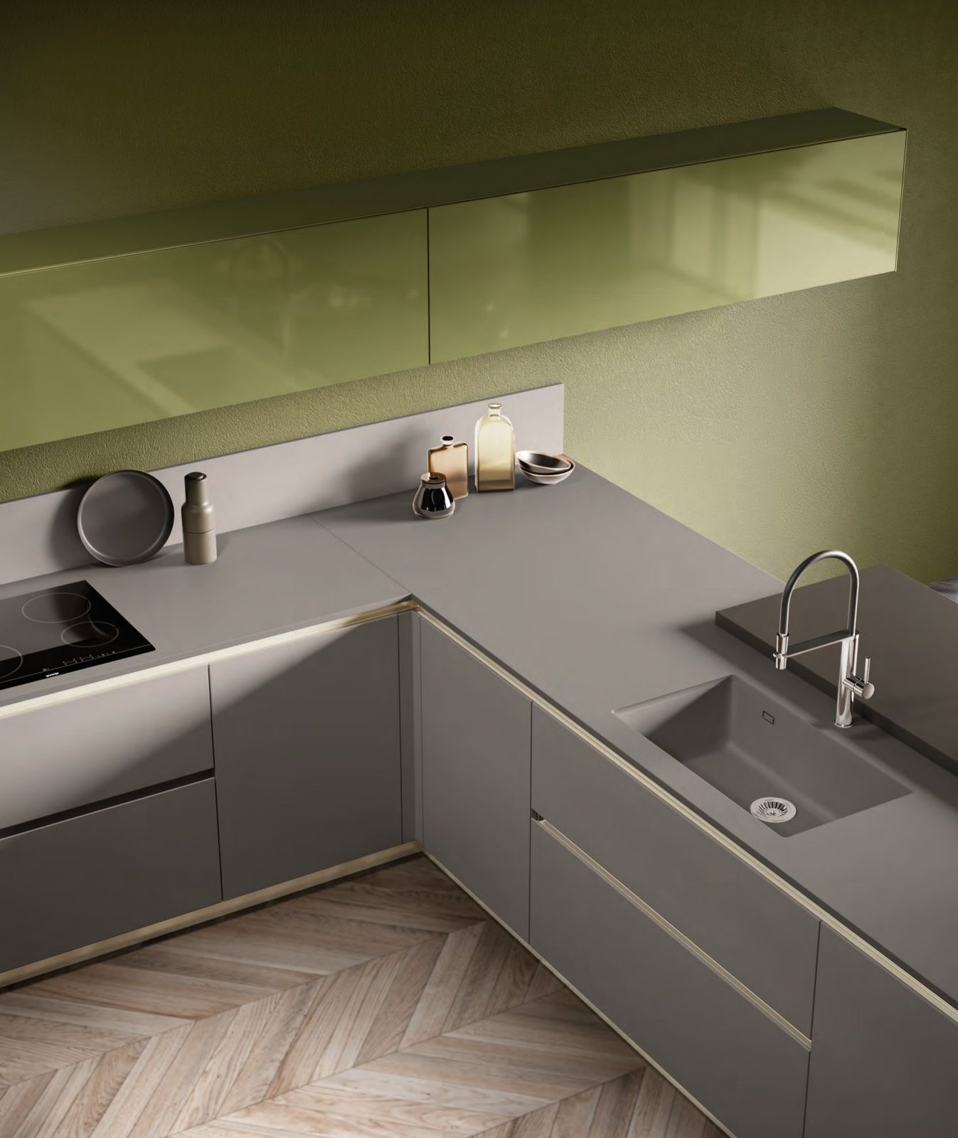 Cucina FAinteriors — angolo a L con lavello