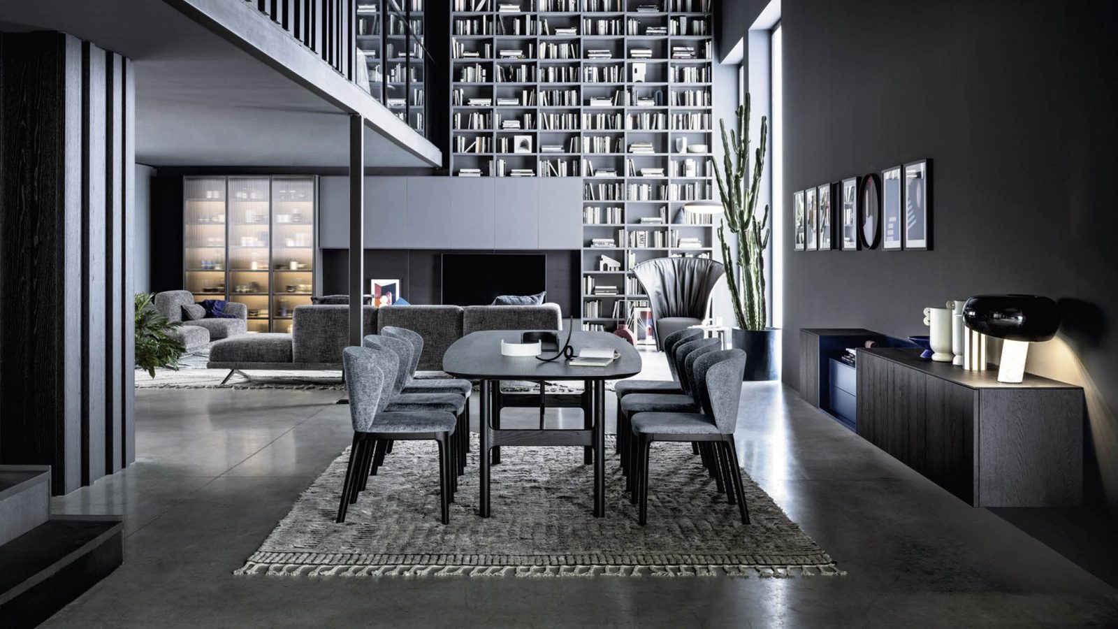 Sala da pranzo FAinteriors — sala da pranzo con tavolo scuro
