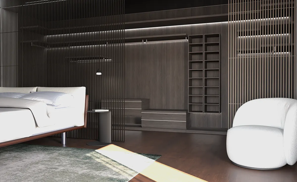 Umbra — poltroncina e cabina armadio illuminata